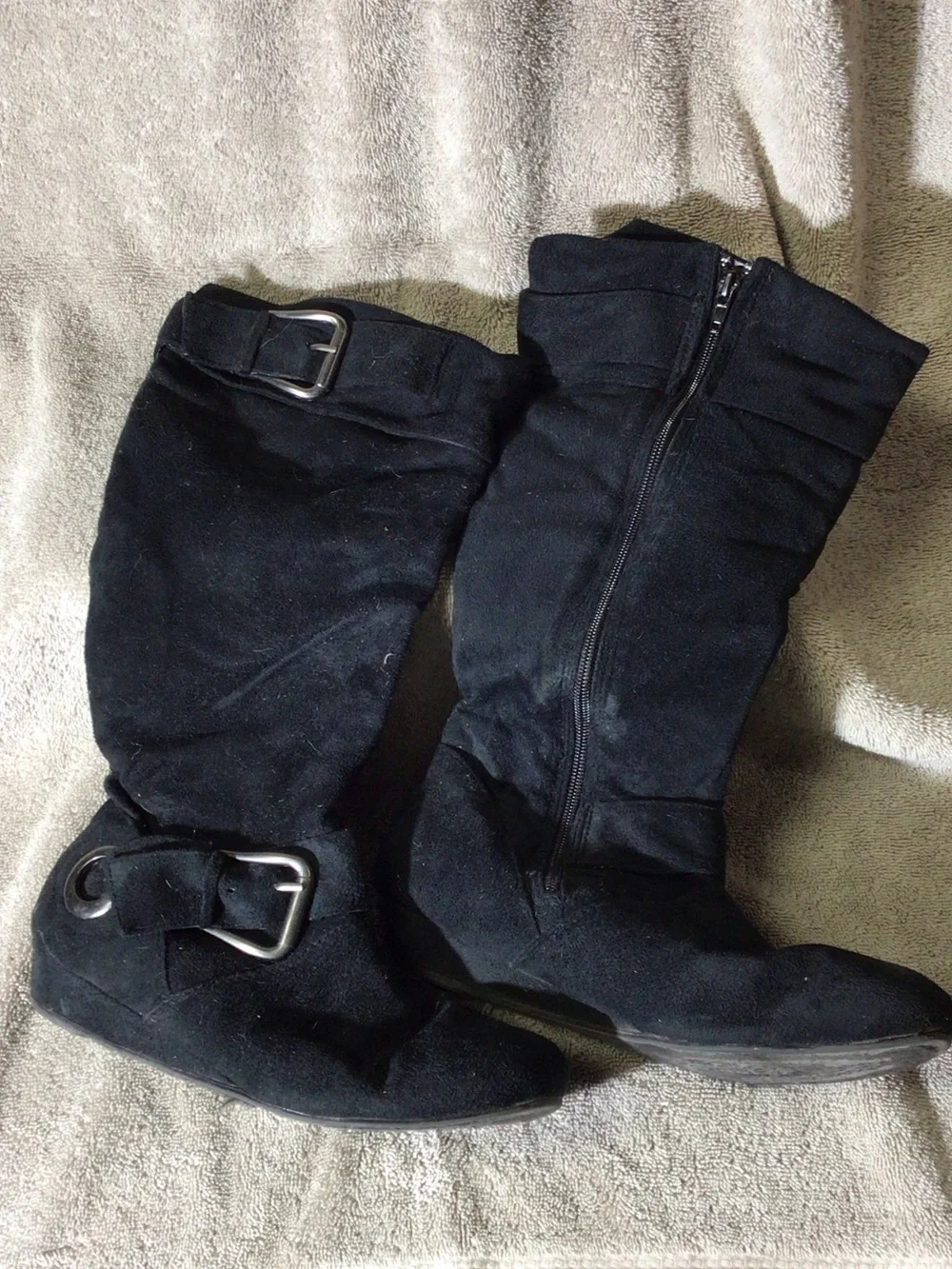 Justice Black Girls' Mid-Calf Buckle Boots